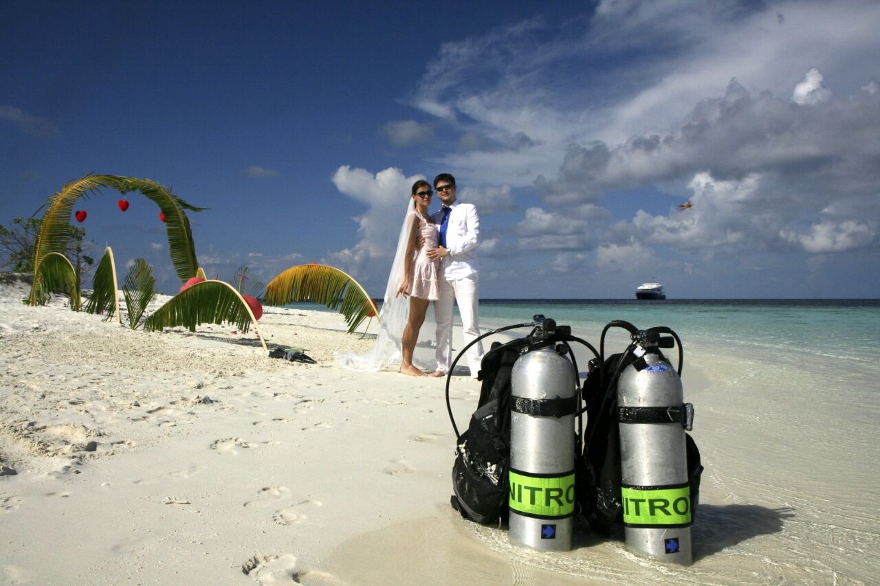 Свадьба под водой на Мальдивских островах